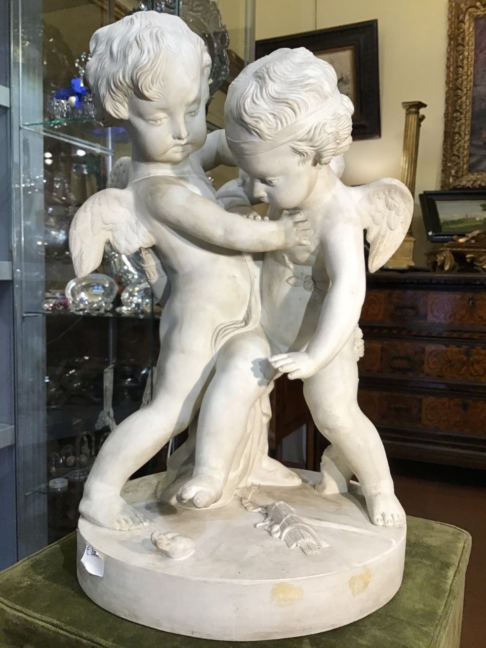 Putti in bisquit firmato PIGALLE h 40 cm